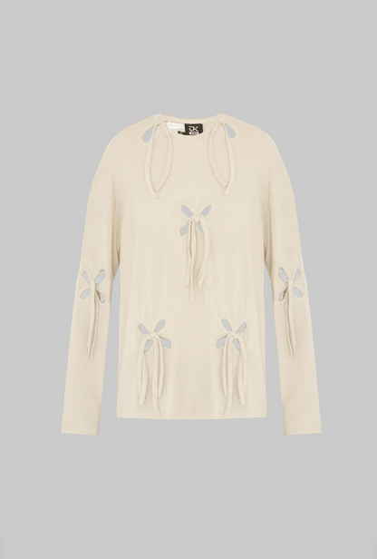 UNISEX KNIT WOOL PETAL LONG SLEEVE TOP