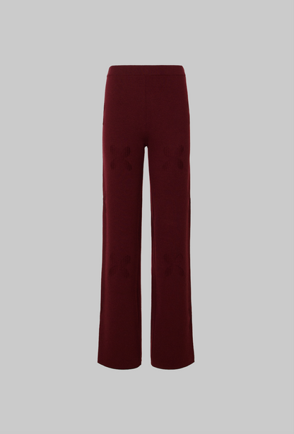 WOOL PETAL PATTERN PANTS