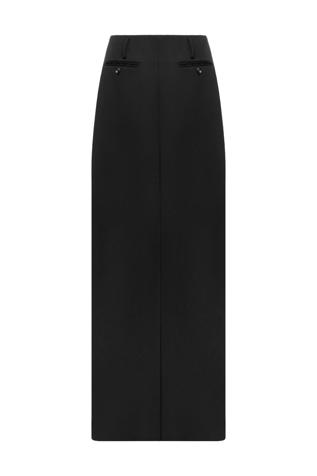Black wool skirt
