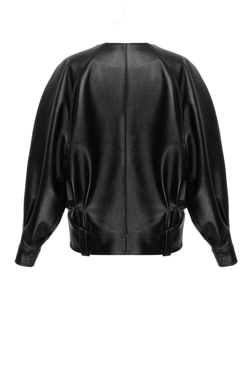 Mathilda black bomber jacket in leather