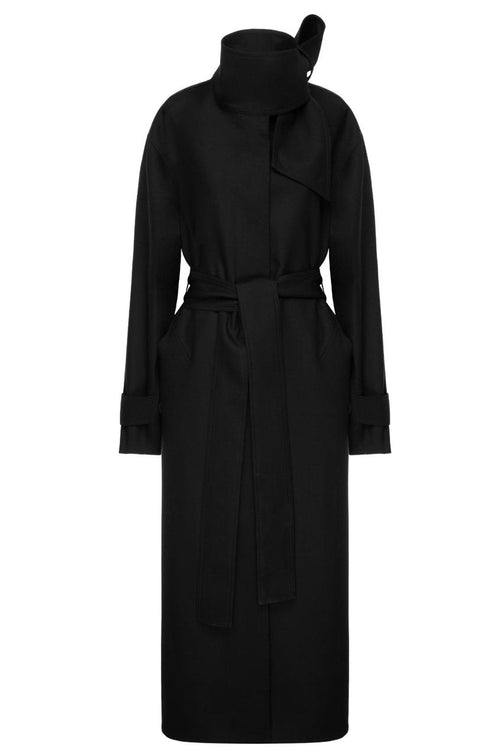 Helena black trench coat