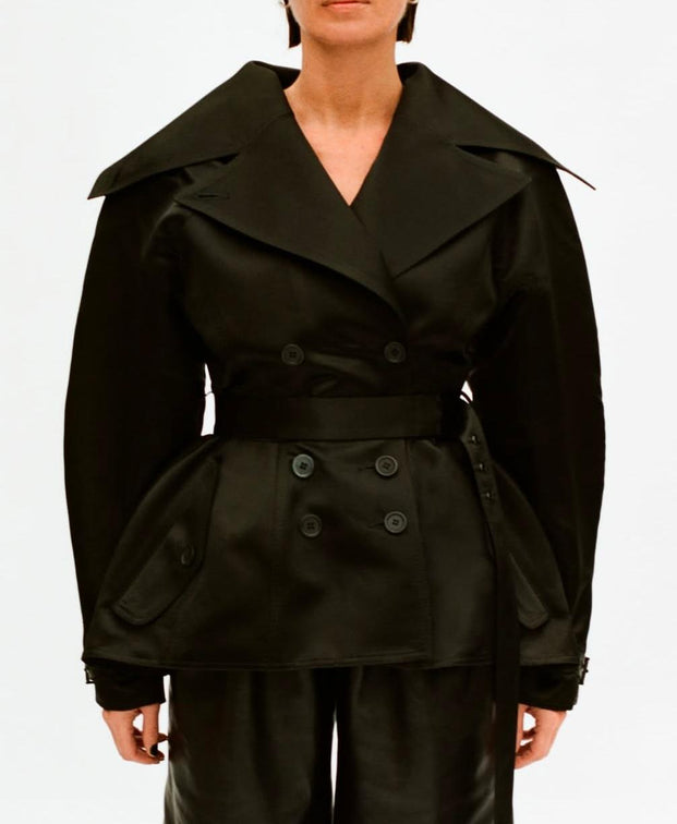 Structured Belted Trench Jacket