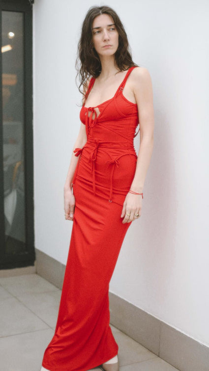 Maxi Garter Dress RED