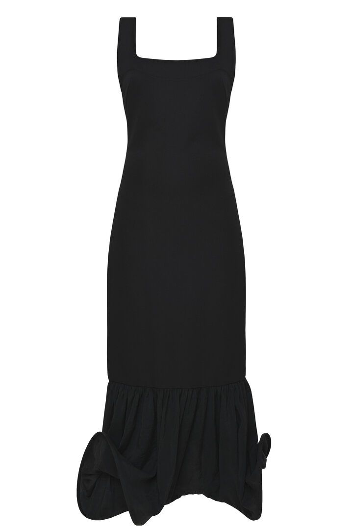 Circle-bottomed dress in black
