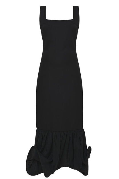Circle-bottomed dress in black