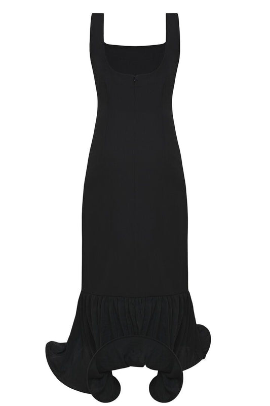 Circle-bottomed dress in black