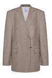 Oversize dark beige blazer with hooked buttons