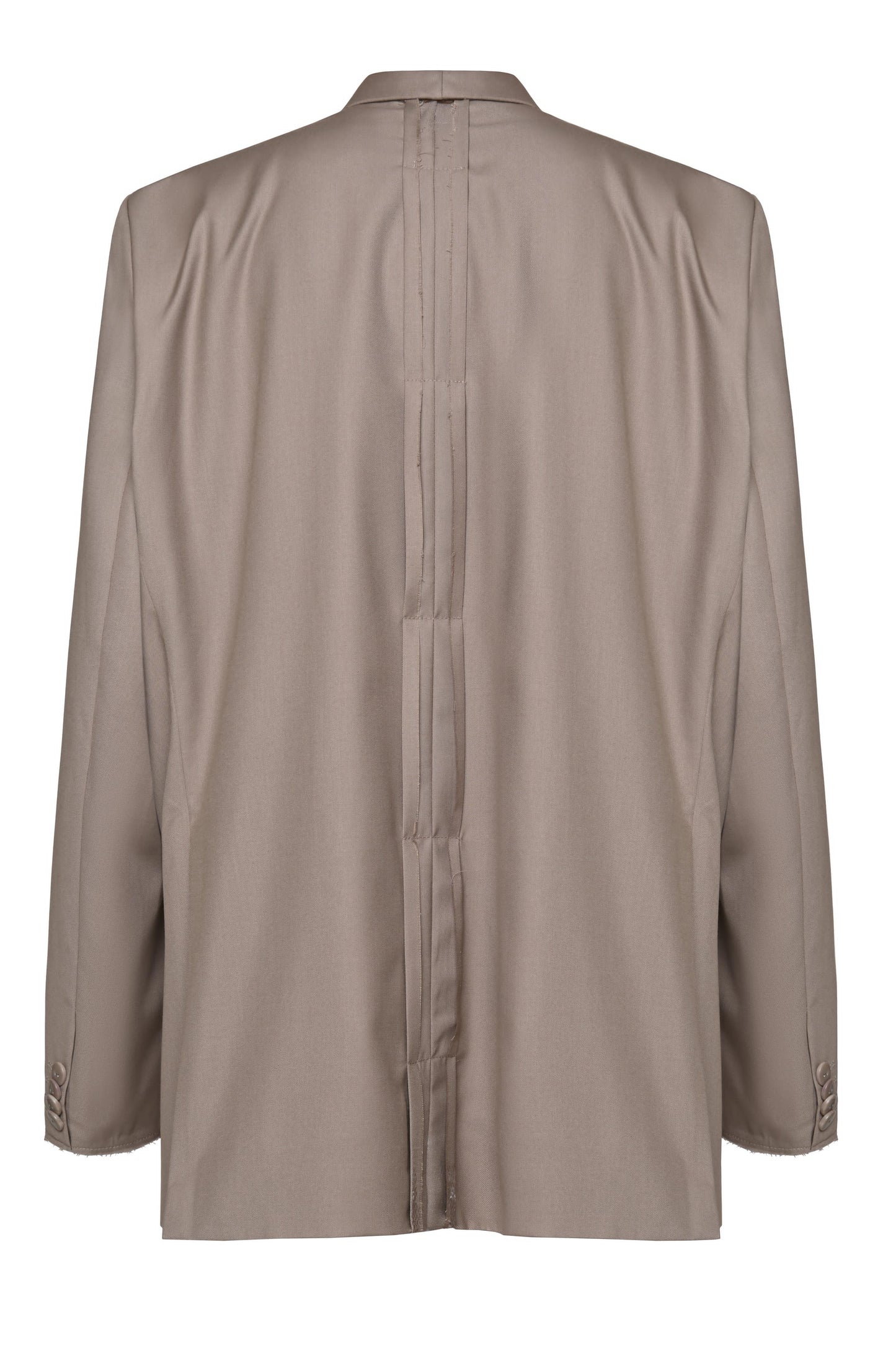 Oversize dark beige blazer with hooked buttons