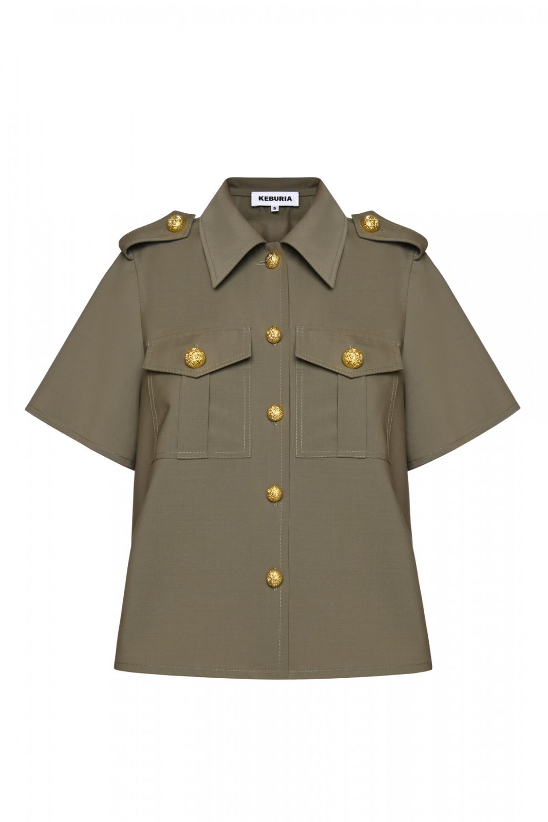 Keburia sleeve less shirt in olive green