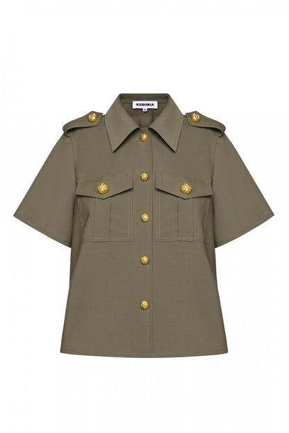Military shirt in olive green
