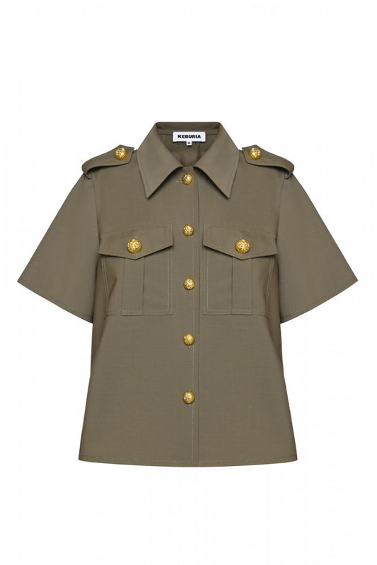 Military shirt in olive green
