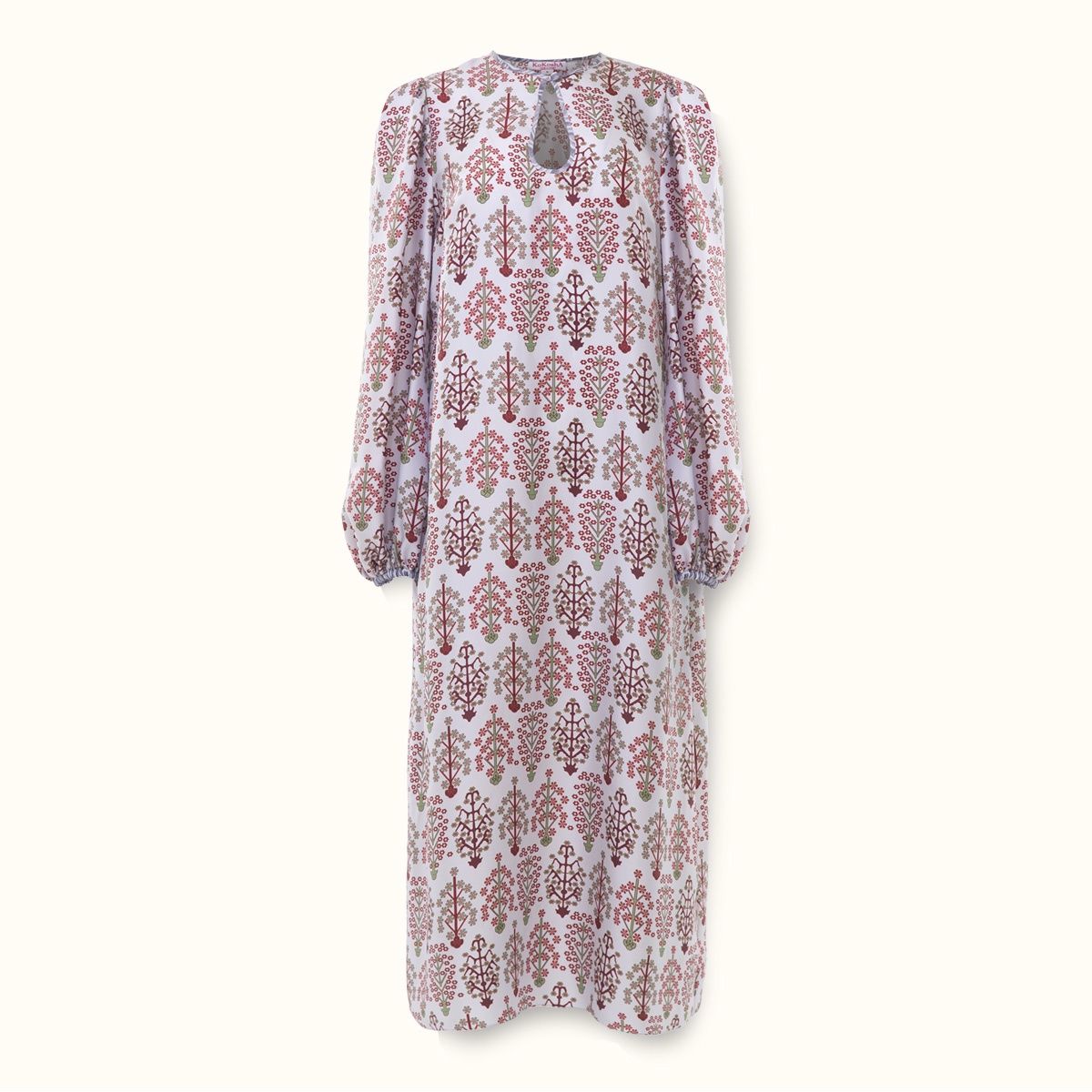 Dress "FLORAL" silk on a grey background