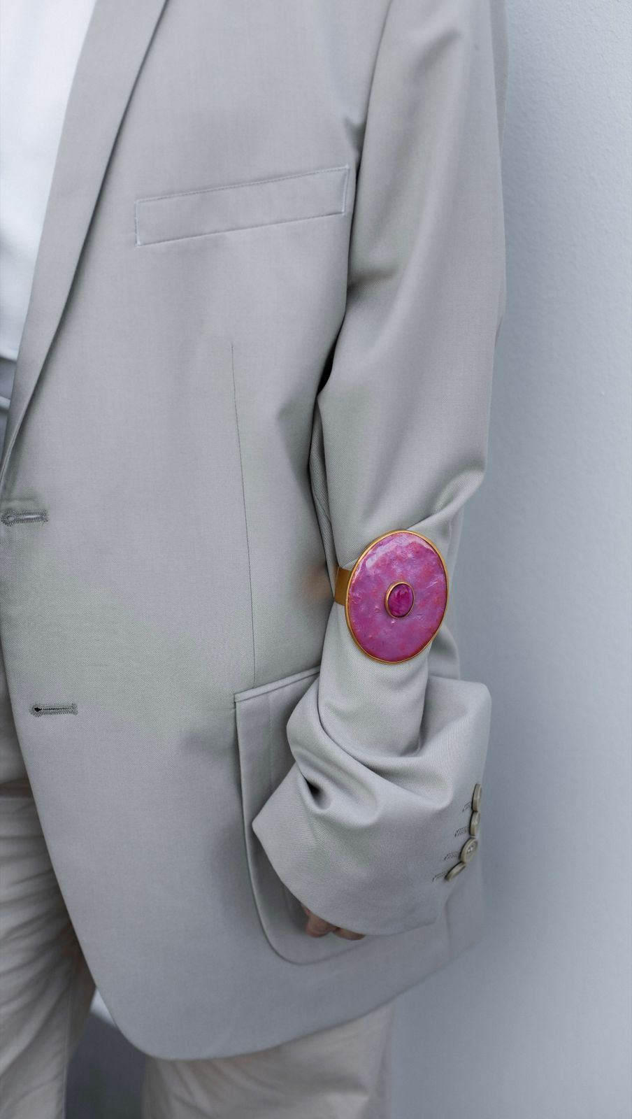 Orbit Cuff In Rose Quartz
