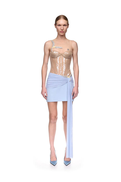 KOMA beige corset top W bird detail