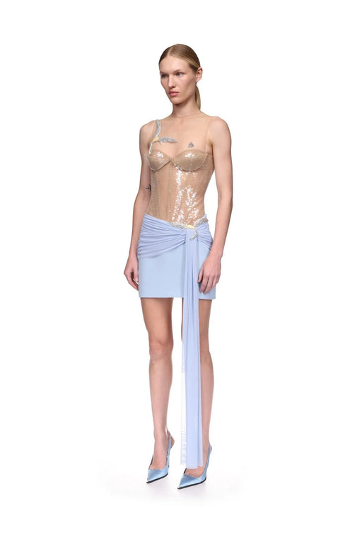 KOMA beige corset top W bird detail