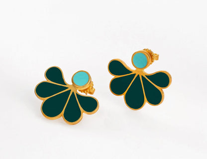 chronos earrings flower shape