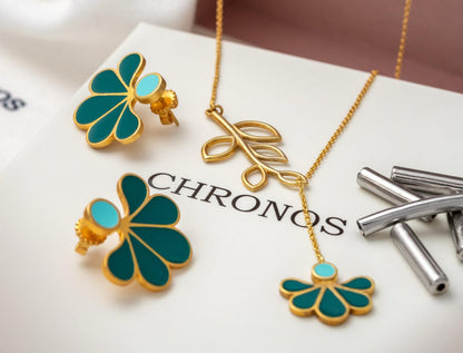 chronos earrings flower shape