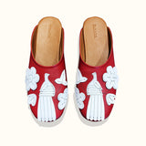 Mules "TWO BIRDS" red