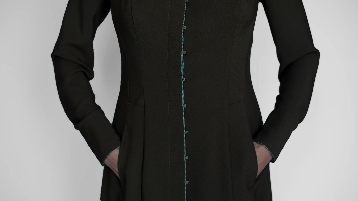 akhalukhi cotton dress Olive back pattern