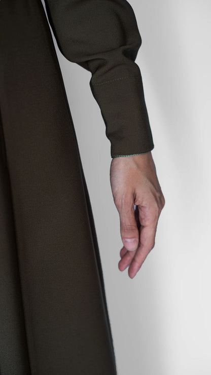 akhalukhi cotton dress Olive back pattern