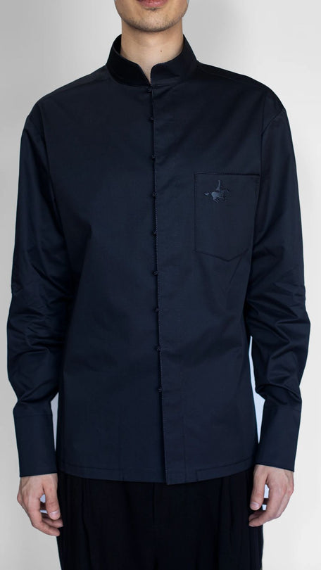 Traditional men's shirt blue