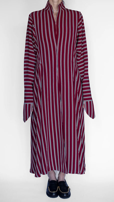 Akhalukhi shirt dress (red stripes)