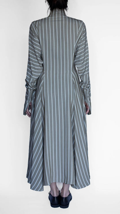 Samoseli pirveli akhalukhi shirt dress OLIVE stripes