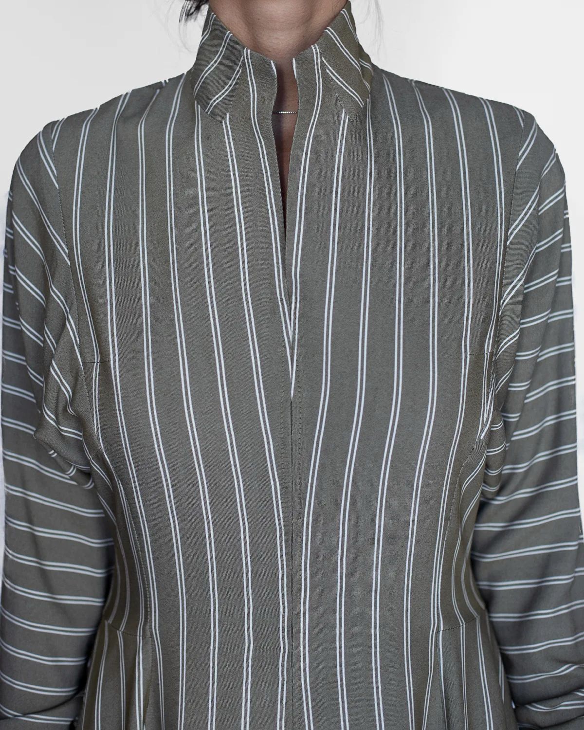 Samoseli pirveli akhalukhi shirt dress OLIVE stripes
