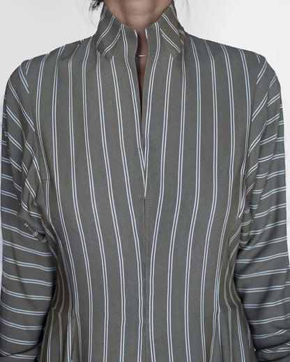 Samoseli pirveli akhalukhi shirt dress OLIVE stripes