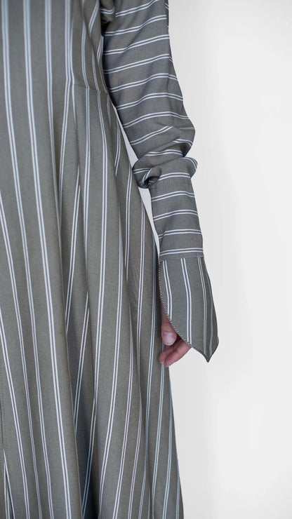 Samoseli pirveli akhalukhi shirt dress OLIVE stripes