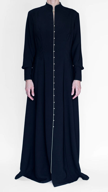 akhalukhi black cotton dress blue back