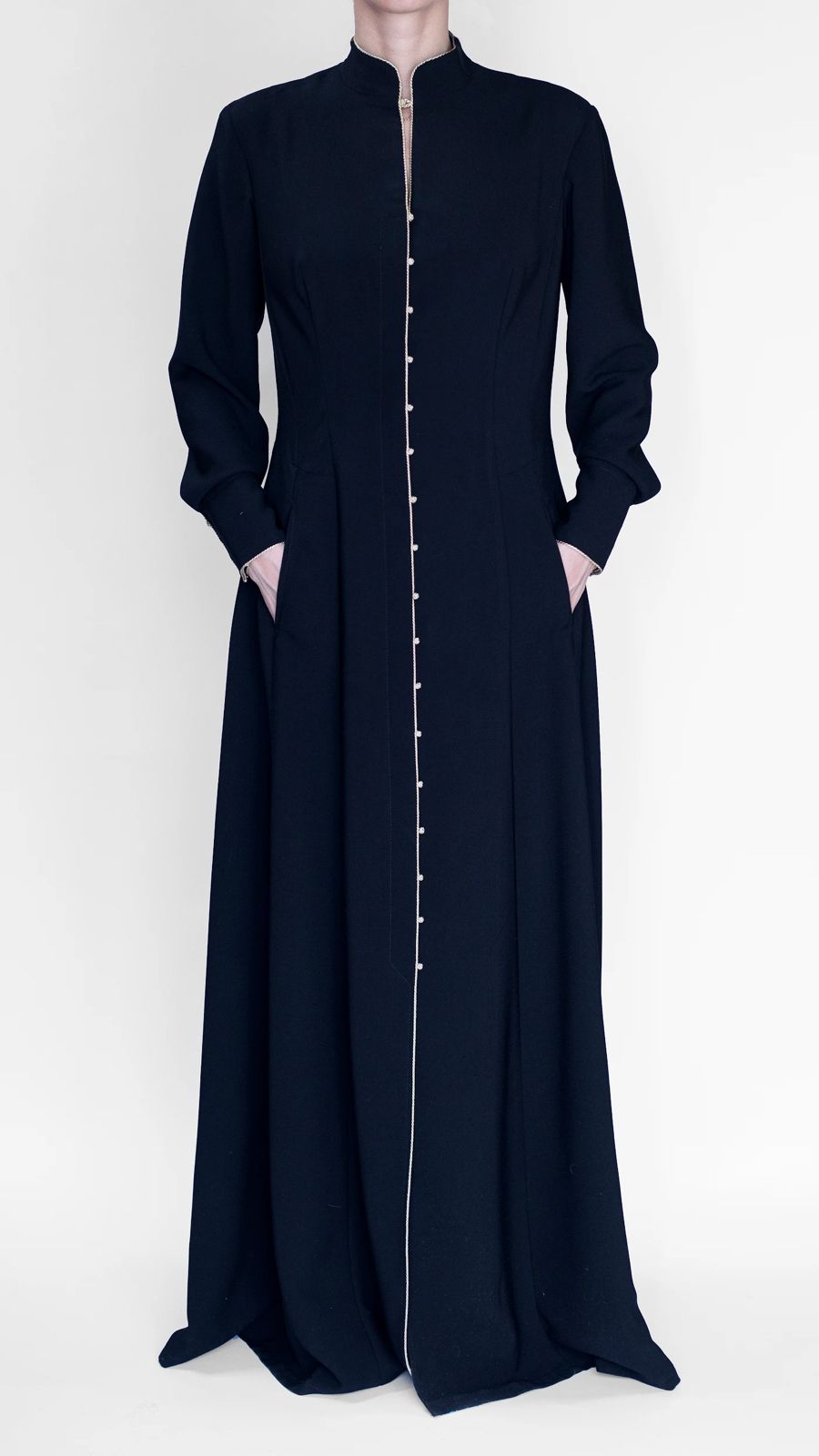 akhalukhi black cotton dress blue back