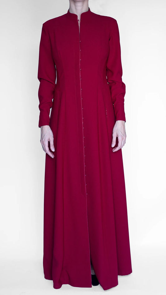 akhalukhi cotton red dress back pattern