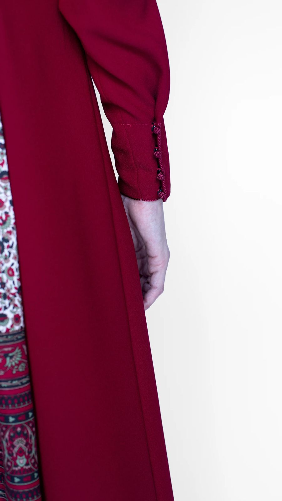 akhalukhi cotton red dress back pattern