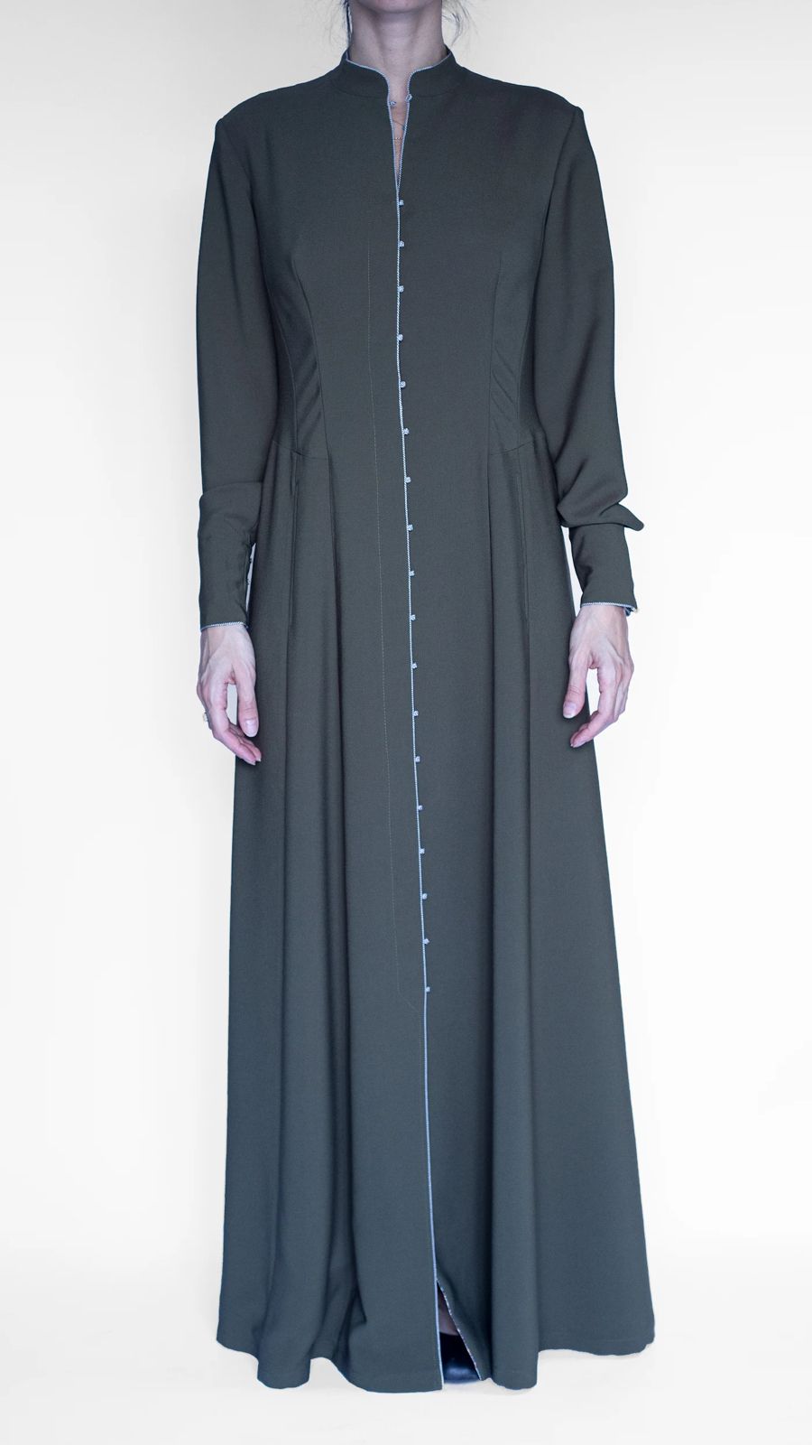 akhalukhi olive cotton dress lavender/gold