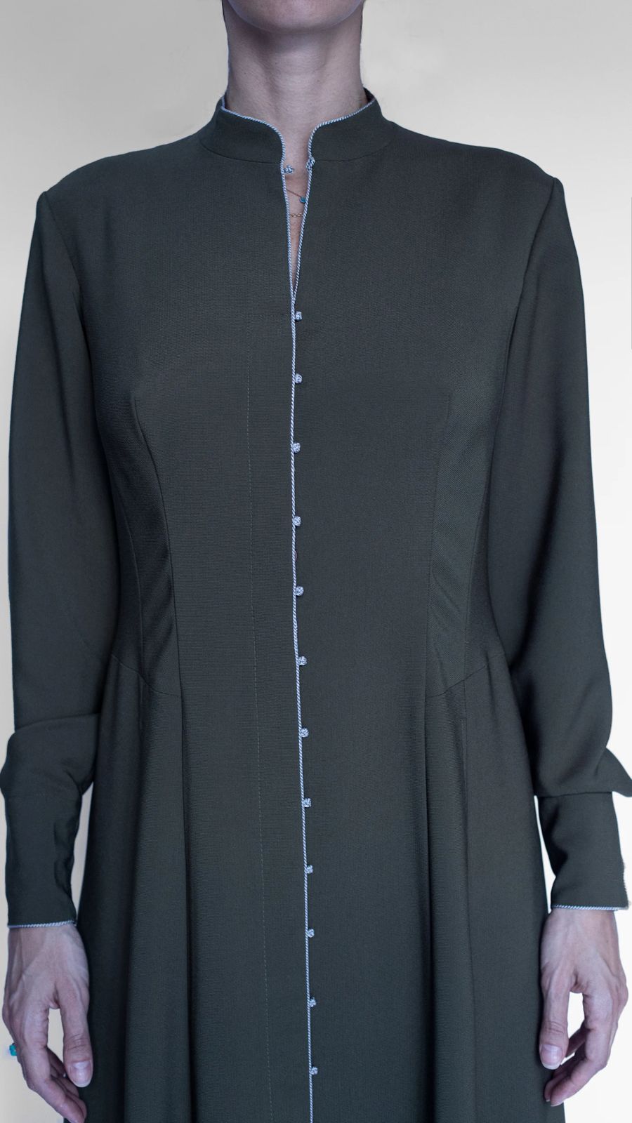 akhalukhi olive cotton dress lavender/gold