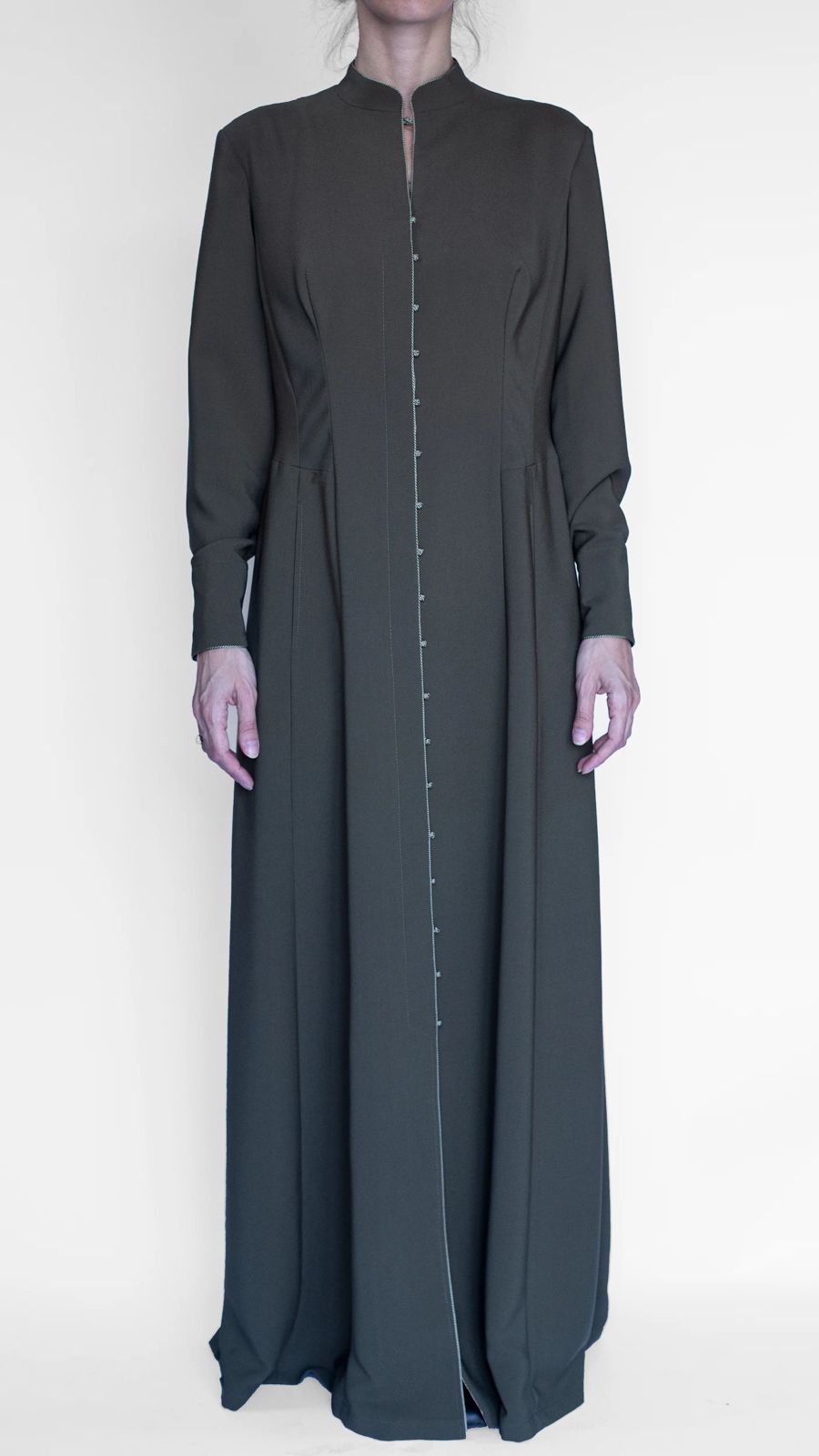 akhalukhi cotton olive dress/gold sky blue