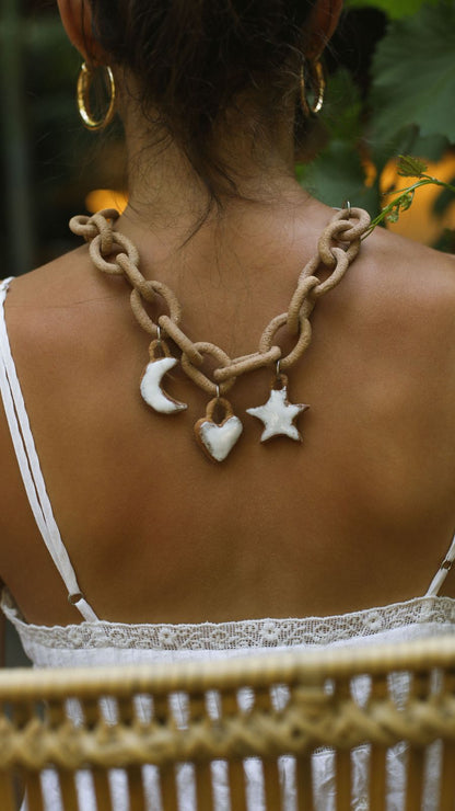 necklace with star moon and heart