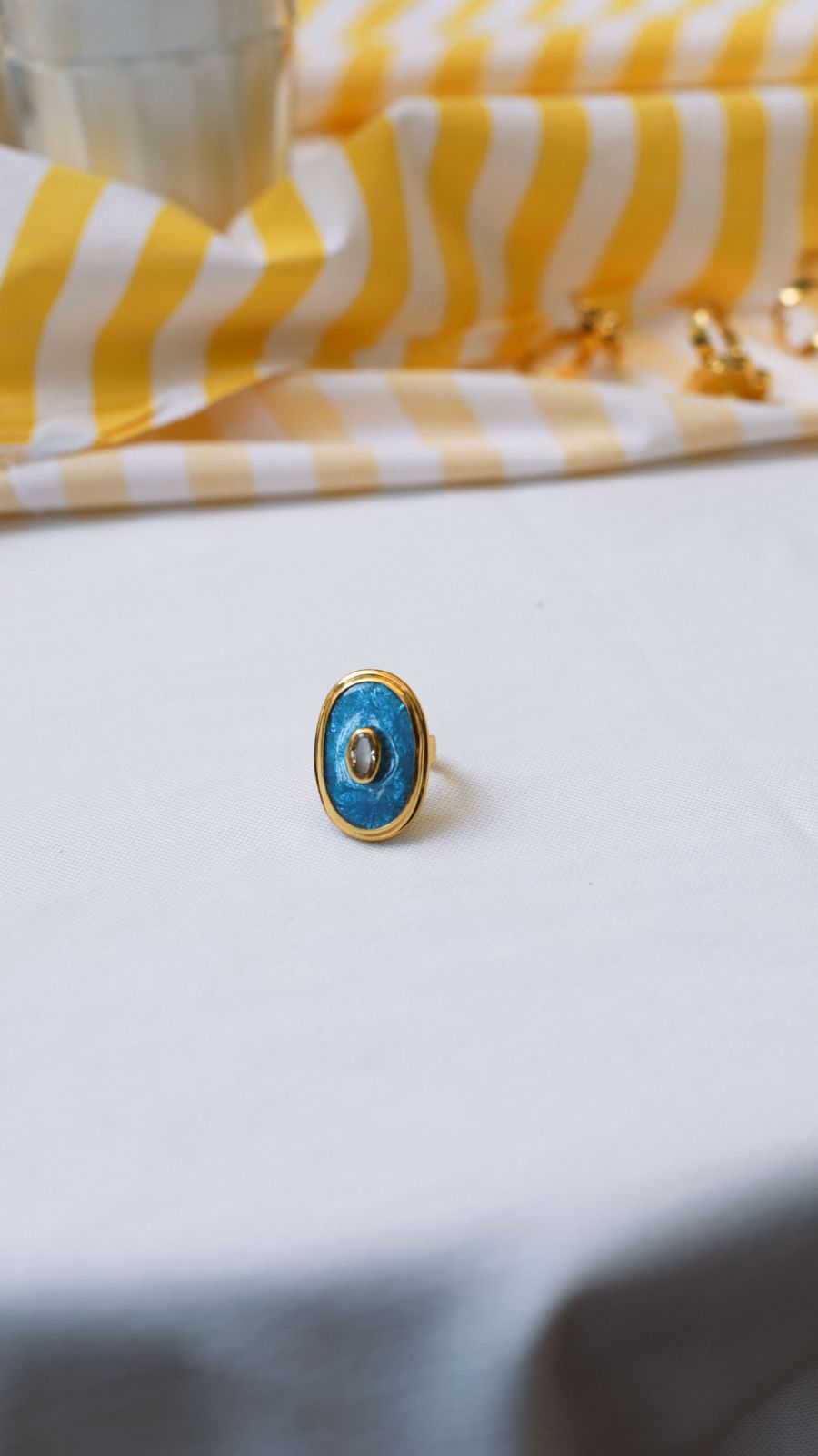 Ocean Glint Oval Ring