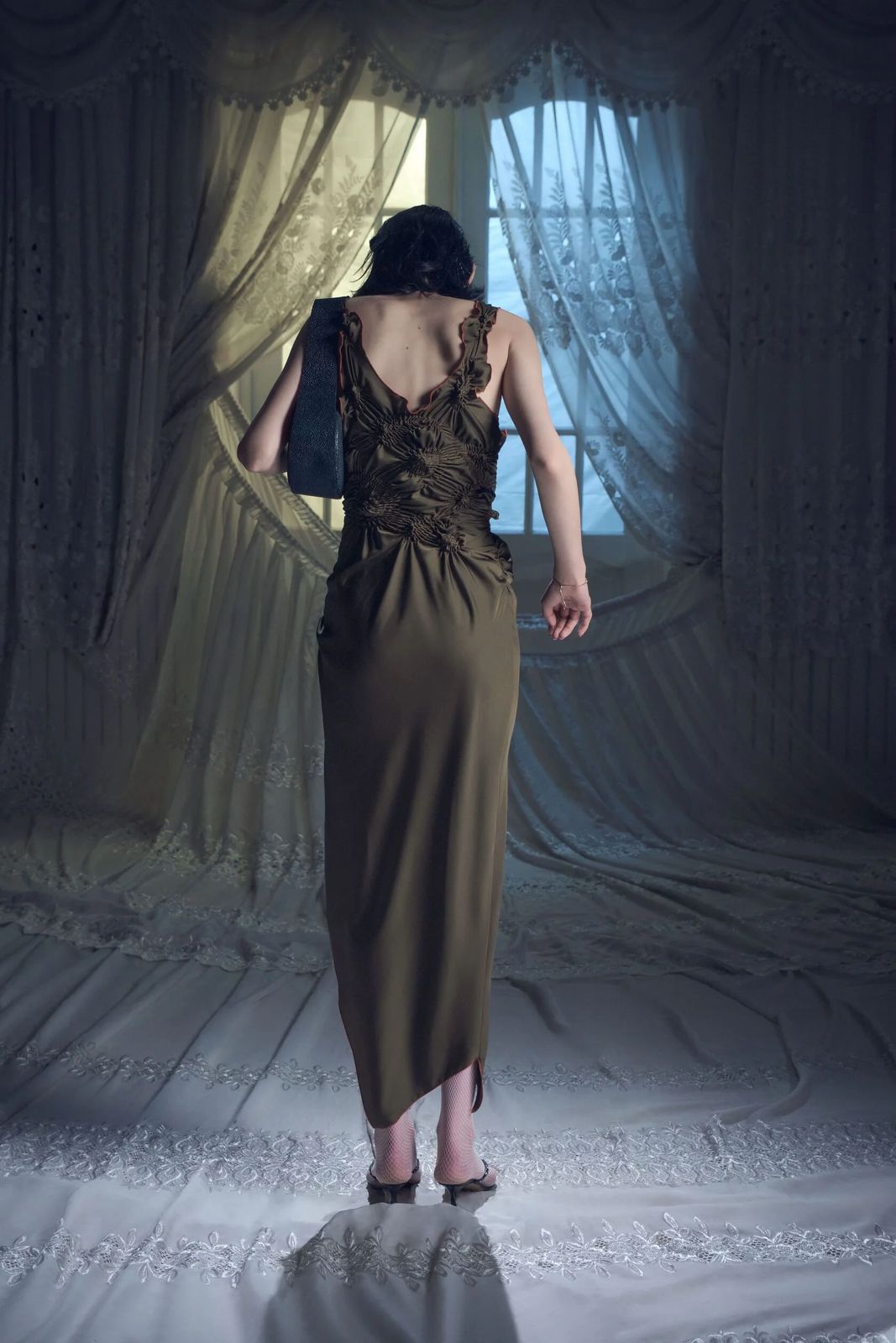 MARKIZA PAISLEY DRESS IN SATIN