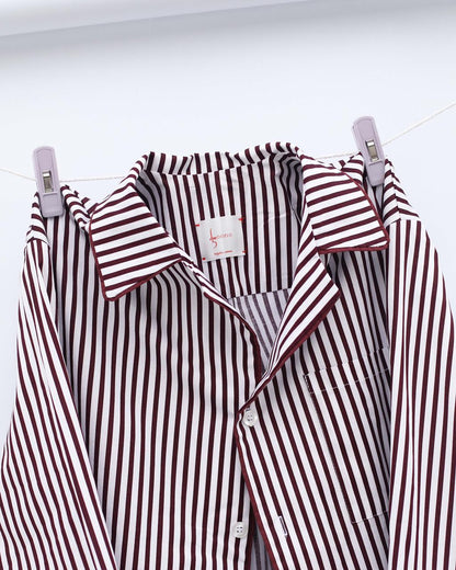 IERI Burgundy & White Striped Pajama
