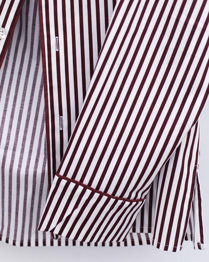 IERI Burgundy & White Striped Pajama