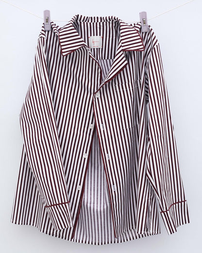 IERI Burgundy & White Striped Pajama