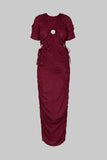 MARKIZA DRESS burgundy