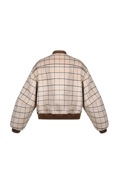WOOL GEOMETRIC BOMBER JACKET