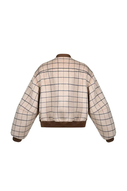 WOOL GEOMETRIC BOMBER JACKET