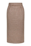 WOOL HOUNDSTOOTH MIDI SKIRT