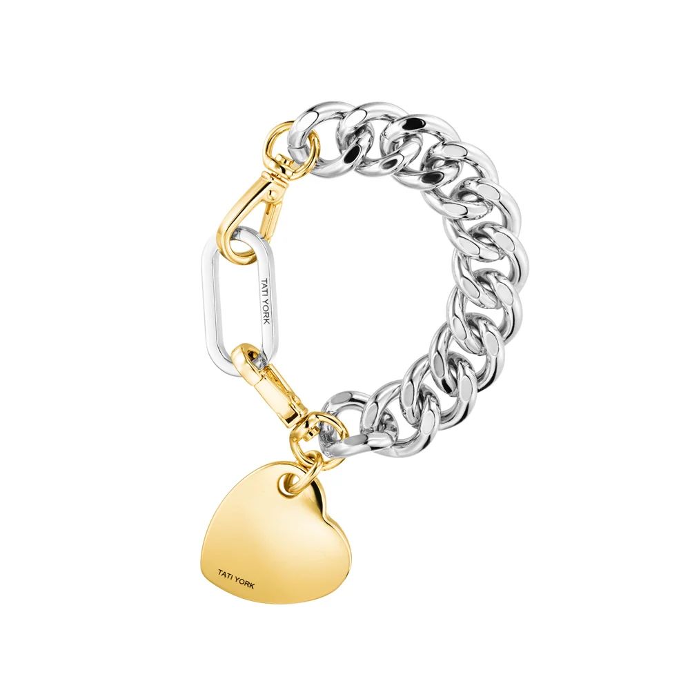 TATI YORK Katka bicolour bracelet with heart