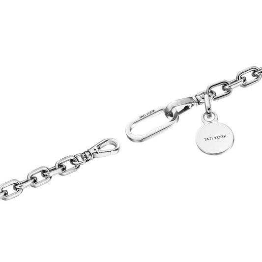 Disco silver bracelet with pendant