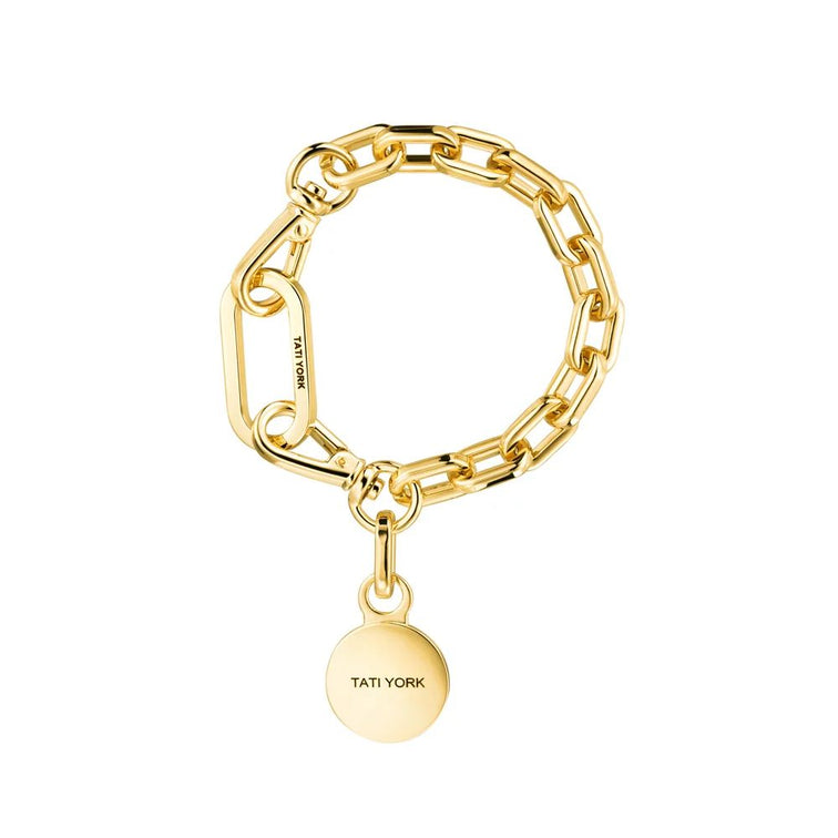 TATI YORK Disco gold bracelet with pendant
